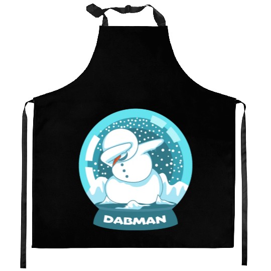 Dab Dabbing Snowman Dancing Snow Globe Christmas Kitchen Aprons
