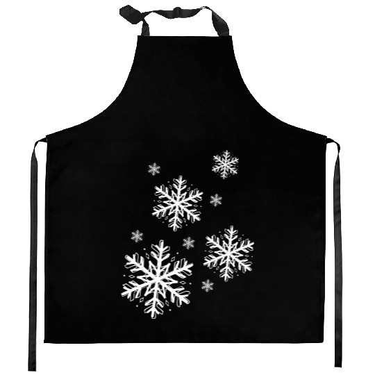 Snowflakes I LOVE WINTER Kitchen Aprons