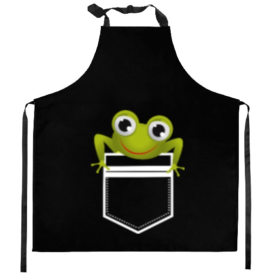 Cute Pocket Frog Toad Amphibian Animal Gift Kitchen Aprons