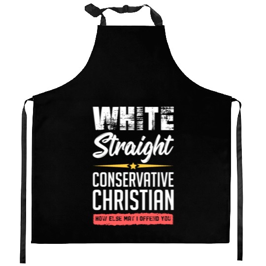 Funny political conservative Christian gift idea Kitchen Aprons