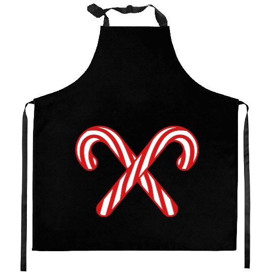 2 candy cane cross x delicious candy sugar sweet h Kitchen Aprons
