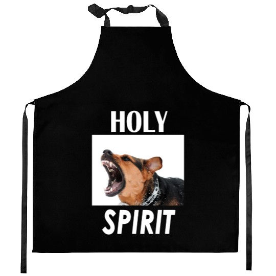 Holy Spirit dog barking Kitchen Aprons