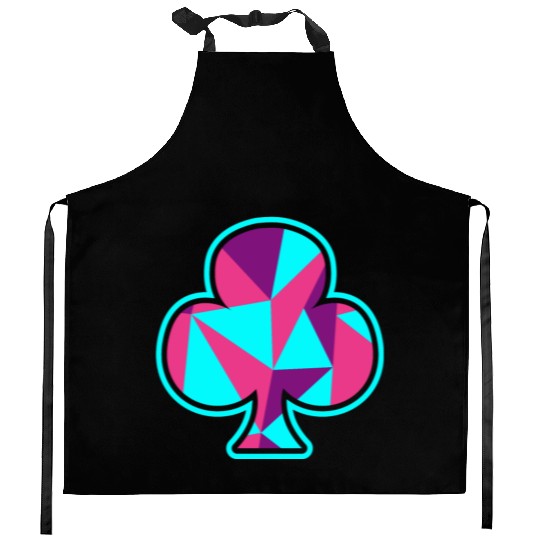 Playing card clover gift game player poker neon Kitchen Aprons
