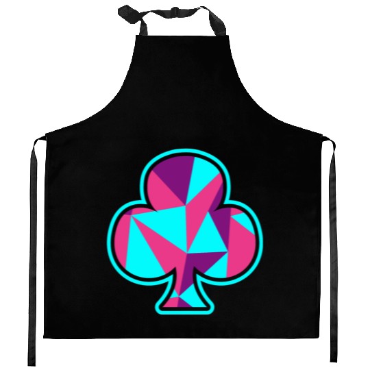 Playing card clover gift game player poker neon Kitchen Aprons