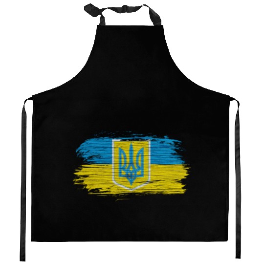 Ukraine Flags Design with the National Colors Kitchen Aprons