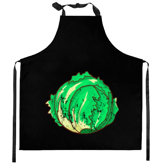 Retro Vintage Grunge Style Lettuce Kitchen Aprons