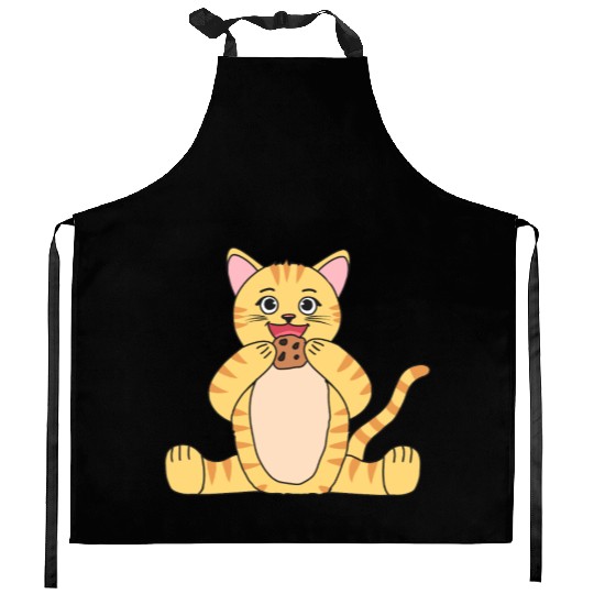 Cat Comic Fantasy Cokkies eating kitten kids Kitchen Aprons