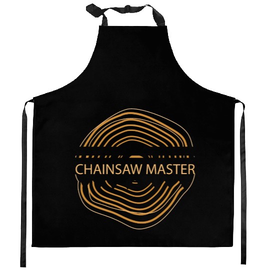 Lumberjack Chainsaw Master Wood Grain Gift Idea Kitchen Aprons