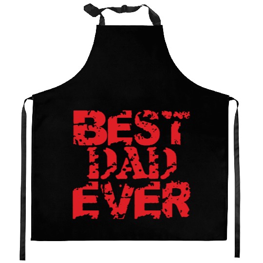 Red Best Dad Ever Kitchen Aprons