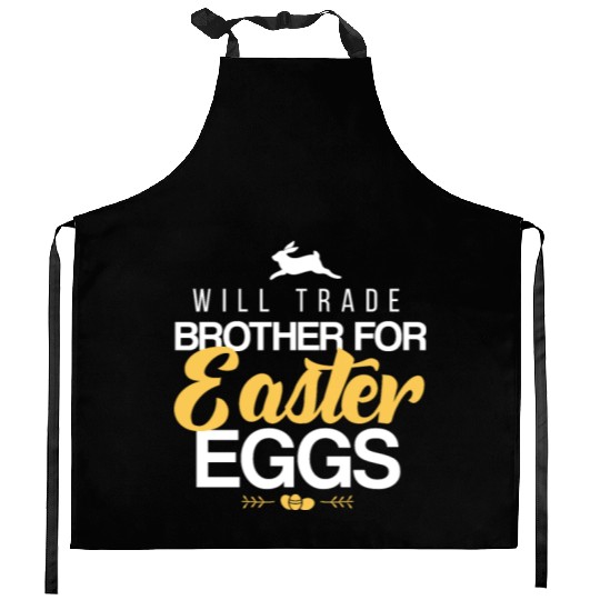 Easter egg brother Kitchen Aprons