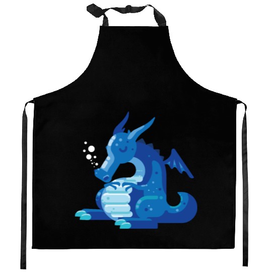 Dragon Wyvern Frost Ice Crystal Winter Fat Gift Kitchen Aprons