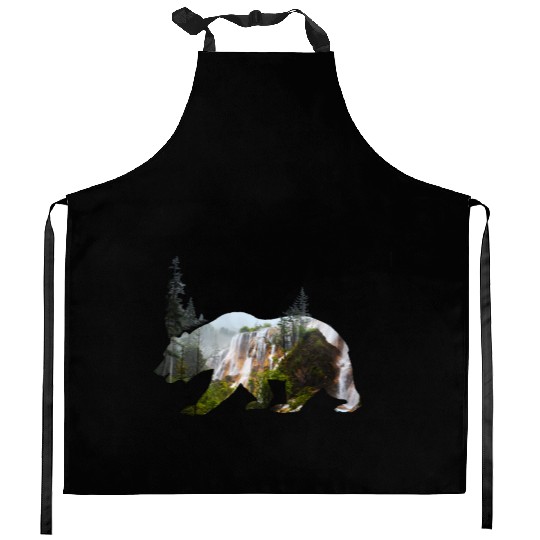 Baer grizzly national parc california nature wood Kitchen Aprons