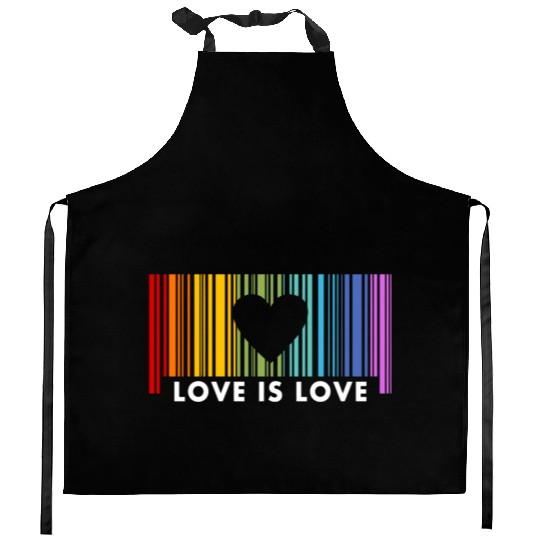 Love Is Love Barcod Rainbow Kitchen Aprons