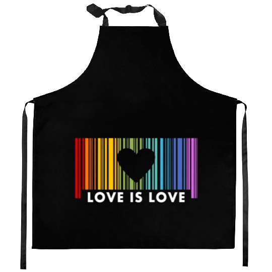 Love Is Love Barcod Rainbow Kitchen Aprons