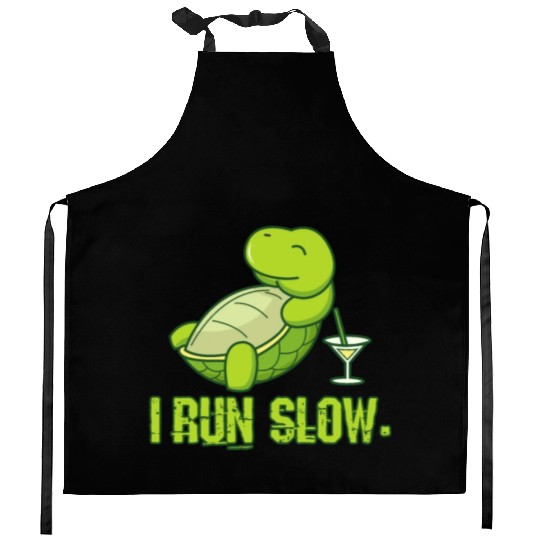 I'm slowly running turtle gift Kitchen Aprons
