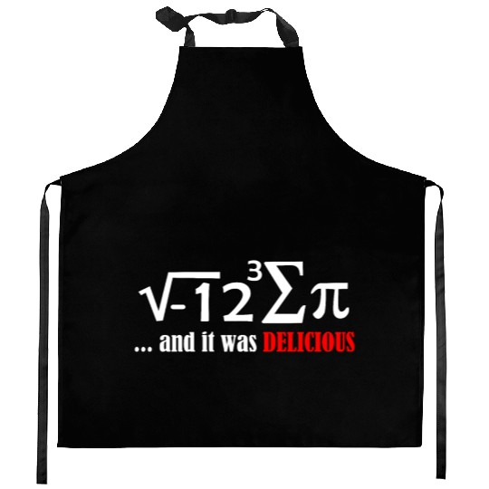 I ate sum pi and it was delicious funny day math Kitchen Aprons