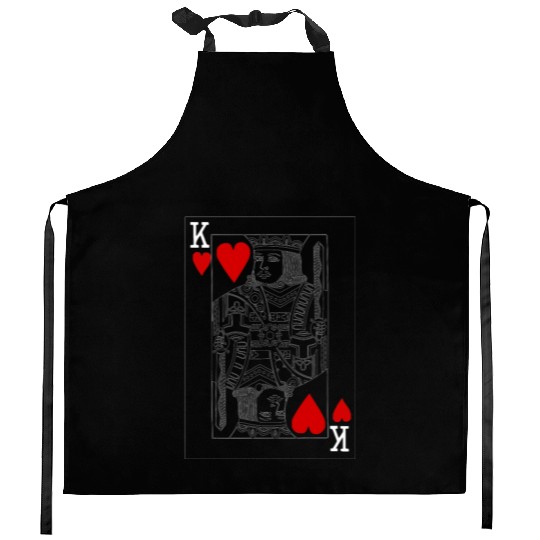KING OF HEARTS PLAYING CARD Kitchen Aprons