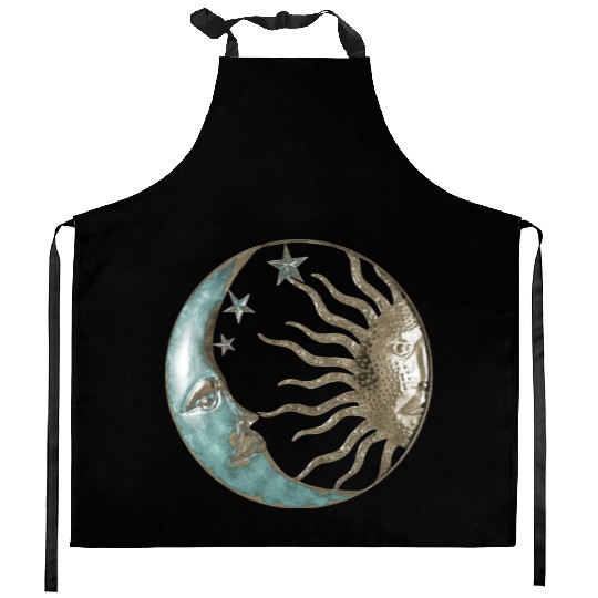 Moon and sun Kitchen Aprons