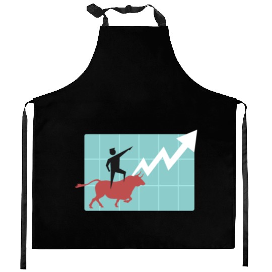 Bull market bear market trading stock gift money Kitchen Aprons
