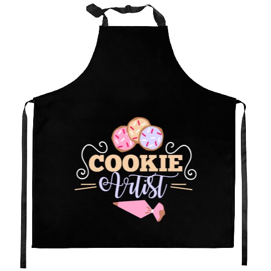 Cookie Artist Illustration for Cookie Decorators Kitchen Aprons