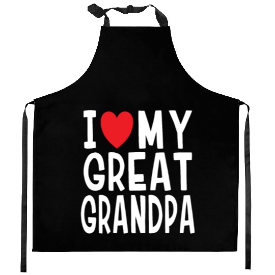 I Love My Great Grandpa Family Love Heart Gift Kitchen Aprons