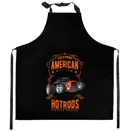 American Hot Rod Car Race Kitchen Aprons