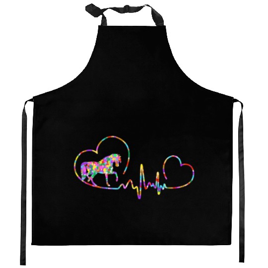 Horse ecg Kitchen Aprons