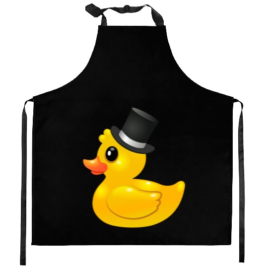 Yellow rubber Duck with topper - Like a sir Kitchen Aprons
