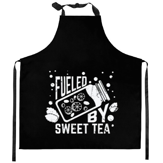 Fueled By Sweet Tea I Funny Southern Country Kitchen Aprons