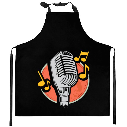 Retro Micro microphone Old School Microphone Kitchen Aprons