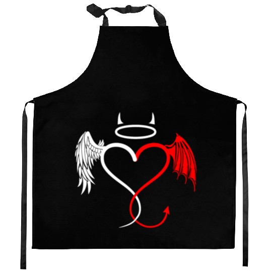 Angel vs Devil Nurse and Doctor Gift Kitchen Aprons