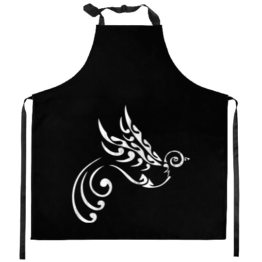 Maori Tattoo Bird Freedom white Kitchen Aprons