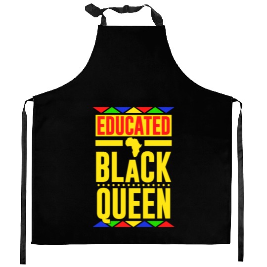Educated Black Queen Kitchen Aprons