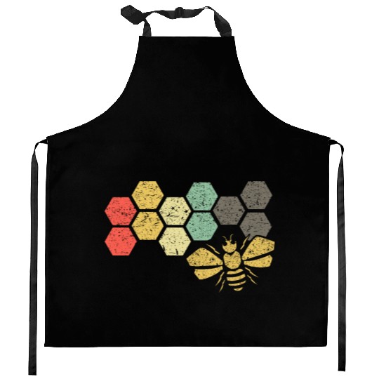 Retro Bee Honeycomb Vintage Beekeeper Gift Kitchen Aprons