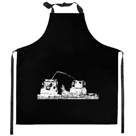 Corn chopper chopping corn harvester farmer Kitchen Aprons