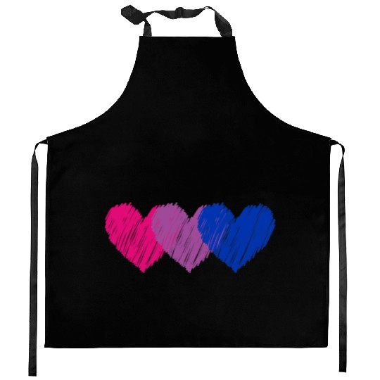 Bisexual Flag Hearts Love Kitchen Aprons LGBT Bi Pride