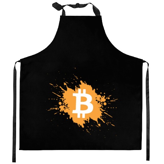 Bitcoin Crypto Cryptocurrency Splash Kitchen Aprons
