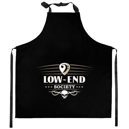 Original Low End Society for Bass Player Kitchen Aprons
