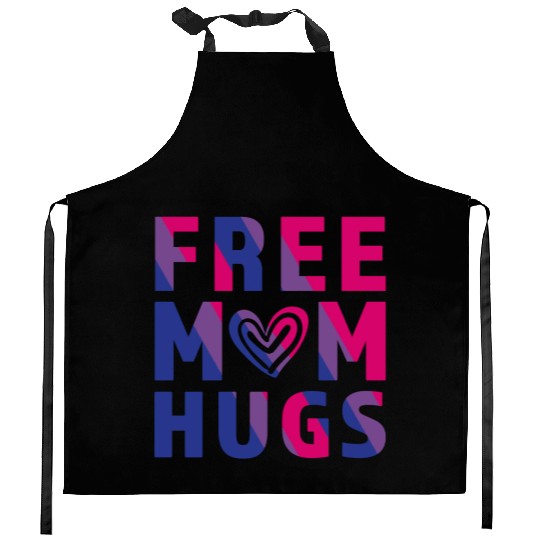Free Mom Hugs Bisexual Kitchen Aprons