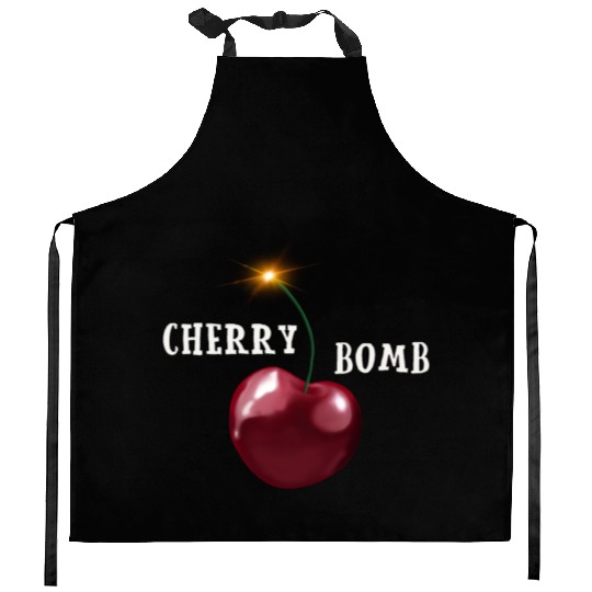 Cherry bomb big Kitchen Aprons