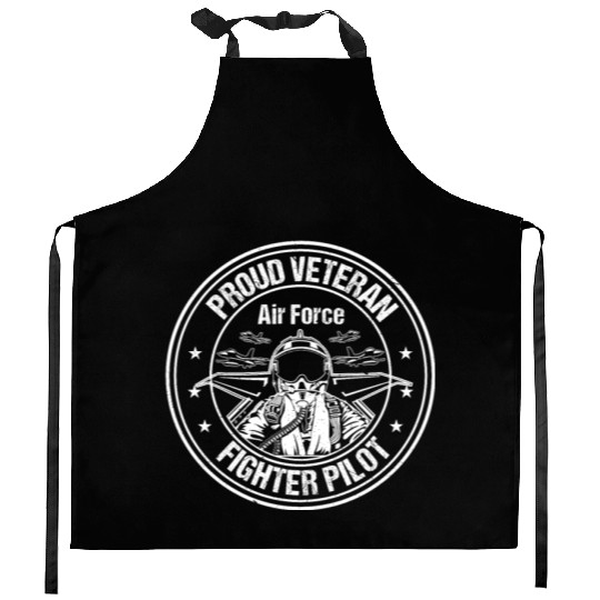 Proud Air Force Veteran Fighter Pilot design Kitchen Aprons