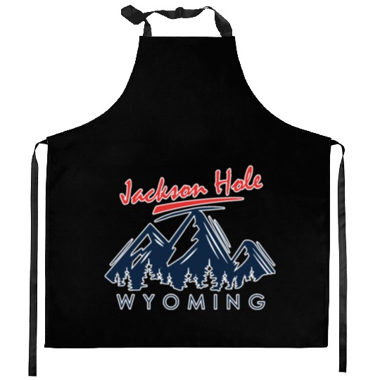 Jackson Hole Wyoming Kitchen Aprons Vintage City Retro Tshi