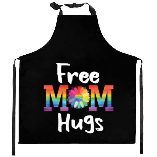 Free Mom Hugs Daisy Flower LGBT Pride Parades Gift Kitchen Aprons