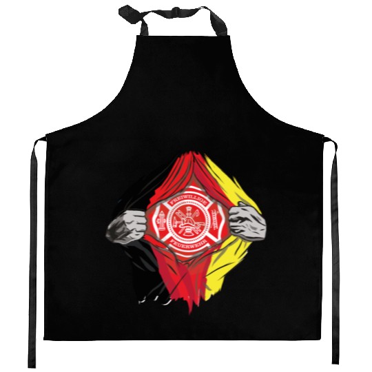 German Volunteer Fire Brigade Firefighter Kitchen Aprons