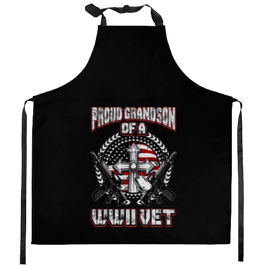 Proud Grandson of a WWII Vet Kitchen Aprons