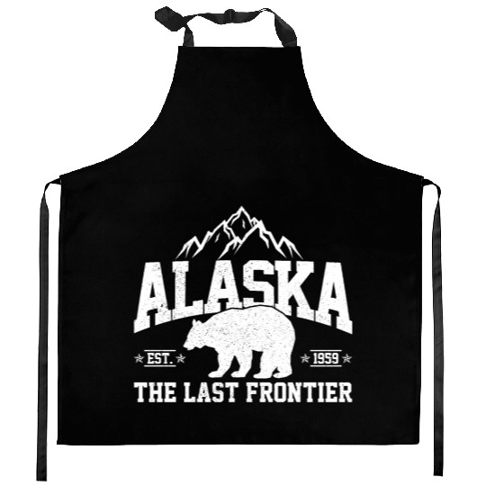 Alaska - The Last Frontier Grizzly Bear Souvenir Kitchen Aprons
