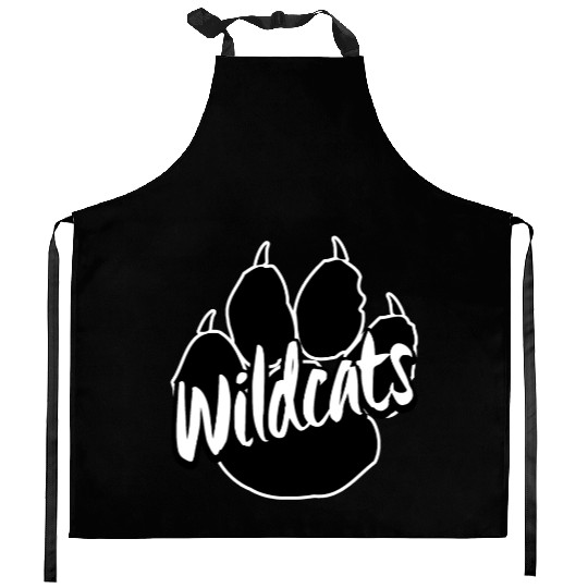 Wildcats Paw Print Back To School Spirit Mascot Kitchen Aprons