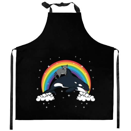 Raccoon Trash Panda Funny Orca Killer Whale Gift Kitchen Aprons