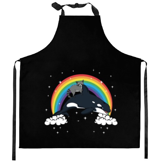 Raccoon Trash Panda Funny Orca Killer Whale Gift Kitchen Aprons