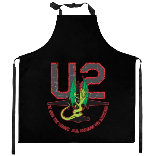 U-2 In God We Trust, All Others We Monitor Kitchen Aprons